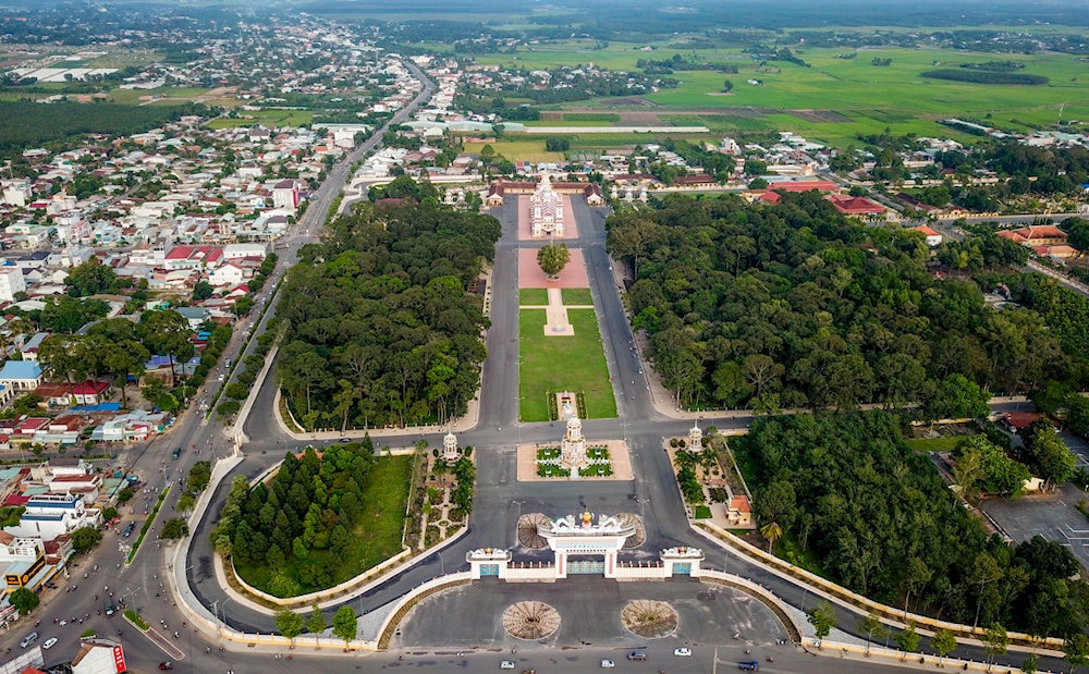 Sân Đại Đồng xã nhìn từ trên cao